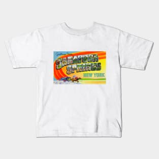 Greetings from Saratoga Springs New York - Vintage Large Letter Postcard Kids T-Shirt